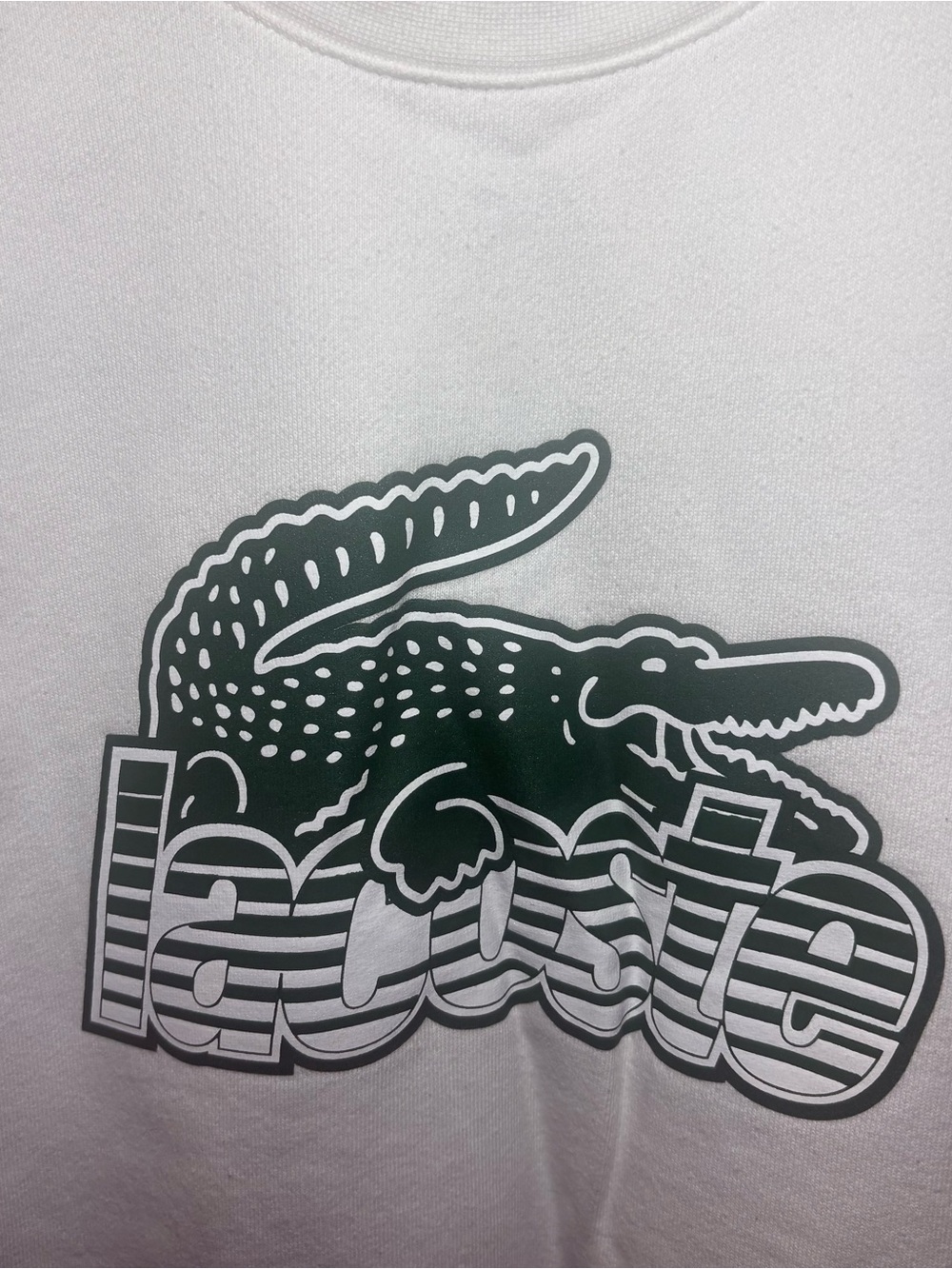 Lacoste White Crocodile Logo Crewneck Sweatshirt Men’s Medium - Picture 3 of 9